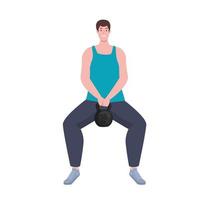 athletic man lifting dumbbell