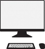 Computer icon. Monitor with keyboard flat style vector