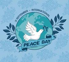 celebración del día internacional de la paz vector