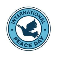 sello del día internacional de la paz vector