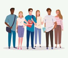 student people multiracial vector