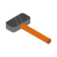 Isometric hammer on a white background vector