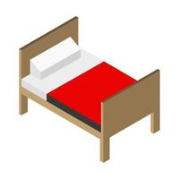 cama isométrica sobre un fondo blanco vector