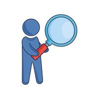 avatar with magnifying glass vector