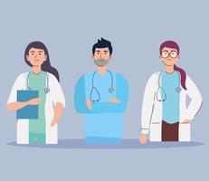 medical team characters vector