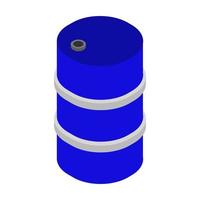 Oil barrel in hand isometric vector