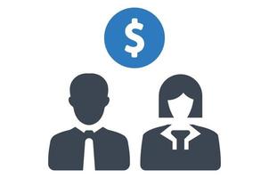 Salary investment icon vector