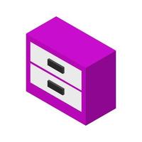 Isometric bedside table on a white background vector