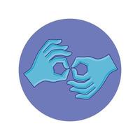 sign language icon vector