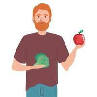 man with vegetables vector