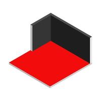 Isometric empty room on white background vector