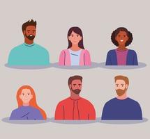 people multiracial group vector