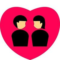 Ilustración vectorial del icono de pareja dentro del icono de amor vector