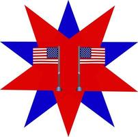 vector illustration of miniature american flag