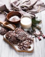 Christmas crackled chocolate cookies photo