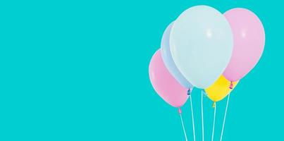 Bunch of colorful balloons on background - copy space photo