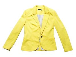 Yellow fitted jacket isolated on white background photo