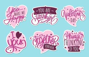 Lettering Valentines Quote Sticker vector