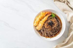 Japanese ramen noodles with shrimps tempura photo