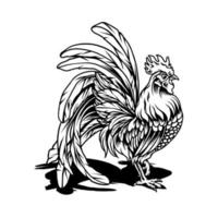 Beautiful Rooster Silhouette vector