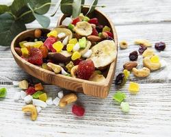 Various dried fruits and mix nuts photo