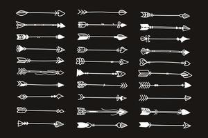 Hand drawn ethnic arrows boho style vector
