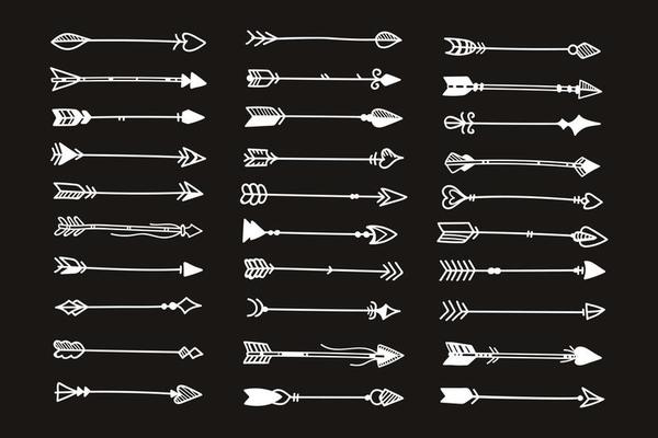 Hand drawn ethnic arrows boho style