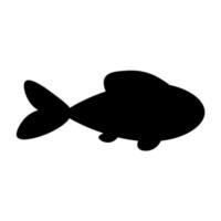 Fish icon. Sea animal, fish logo, silhouette. Marine life isolated on white background. vector