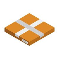 Isometric box on white background vector