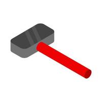 Isometric hammer on a white background vector