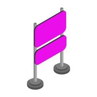 Isometric signboard on white background vector