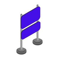 Isometric signboard on white background vector