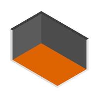 Isometric empty room on white background vector