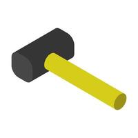 Isometric hammer on a white background vector