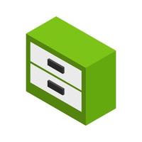 Isometric bedside table on a white background vector