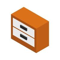 Isometric bedside table on a white background vector