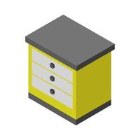 Isometric bedside table on a white background vector