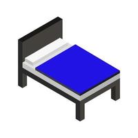 cama isométrica sobre un fondo blanco vector