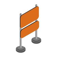 Isometric signboard on white background vector