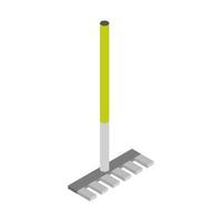 Isometric rake on a white background vector