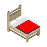 cama isométrica sobre un fondo blanco vector