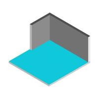 Isometric empty room on white background vector