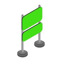 Isometric signboard on white background vector