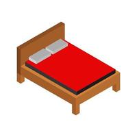 cama isométrica sobre un fondo blanco vector