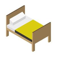 cama isométrica sobre un fondo blanco vector