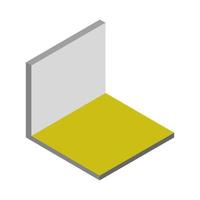 Isometric empty room on white background vector