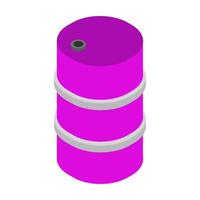 Oil barrel in hand isometric vector