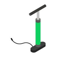 Isometric bicycle pump on a white background vector