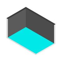 Isometric empty room on white background vector