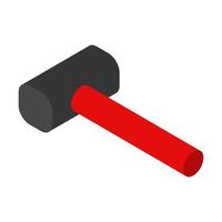 Isometric hammer on a white background vector